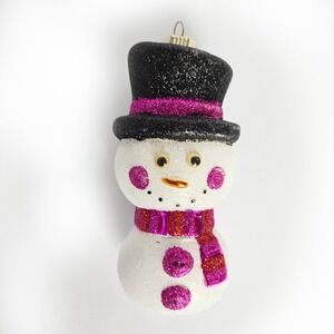 Adorable! 2008 Christopher Radko Celebrations Glitter SNOWMAN 2008 Original Box